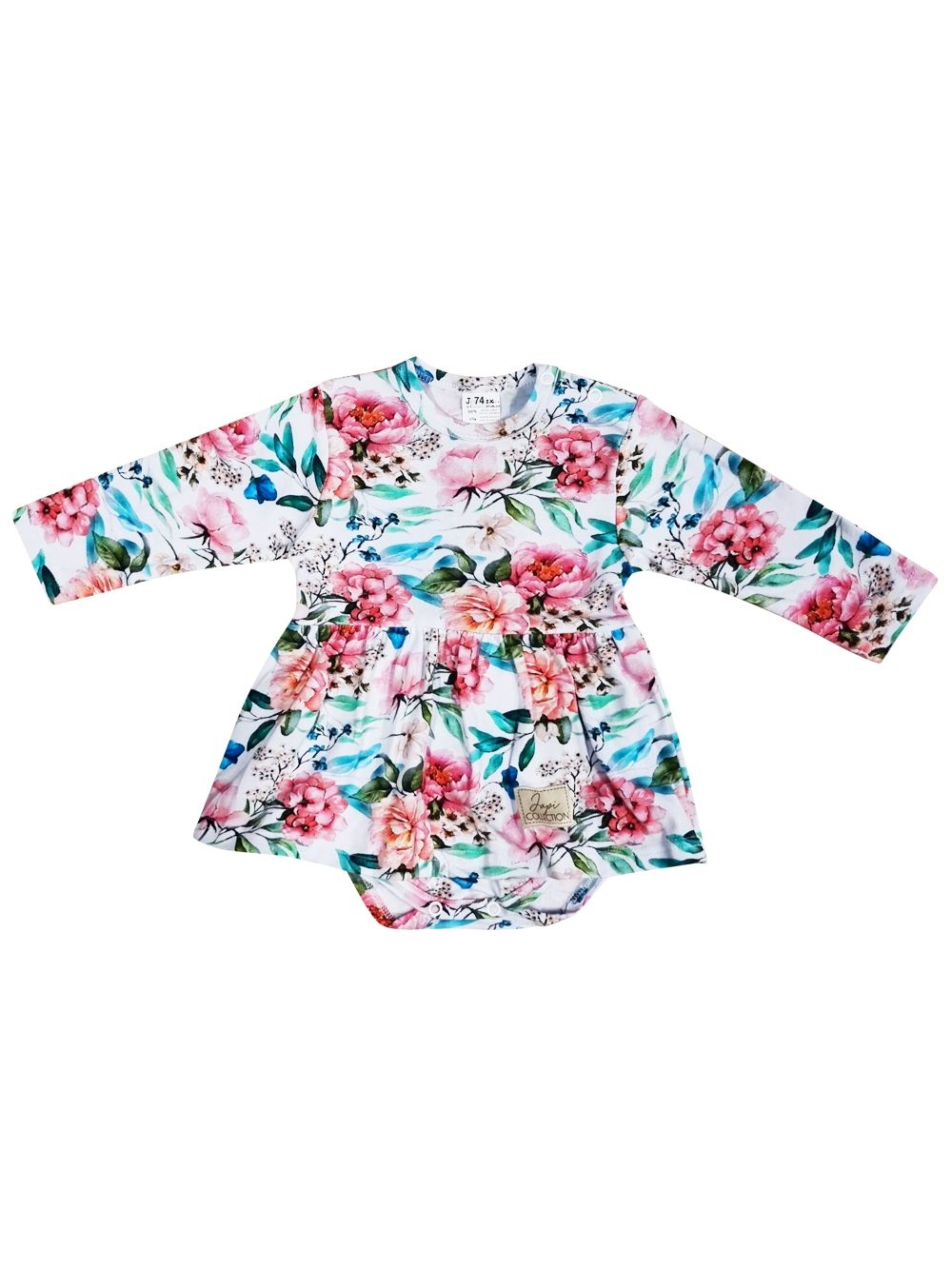 Body šaty pro miminko ROMANCE s dlouhým rukávem