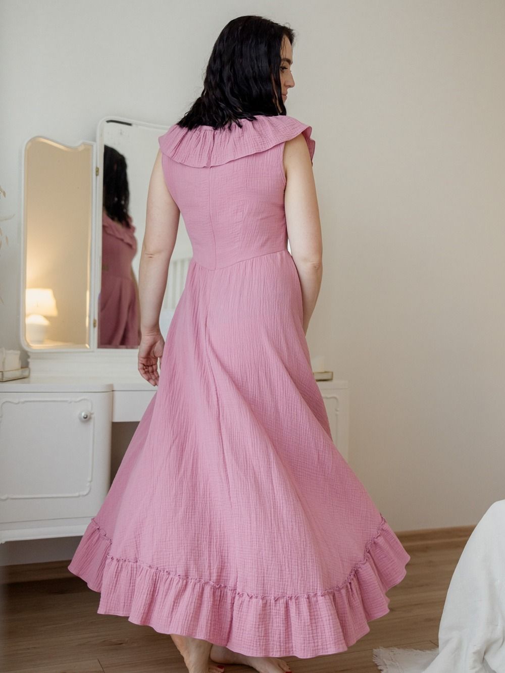 Letné mušelínové šaty pre ženy