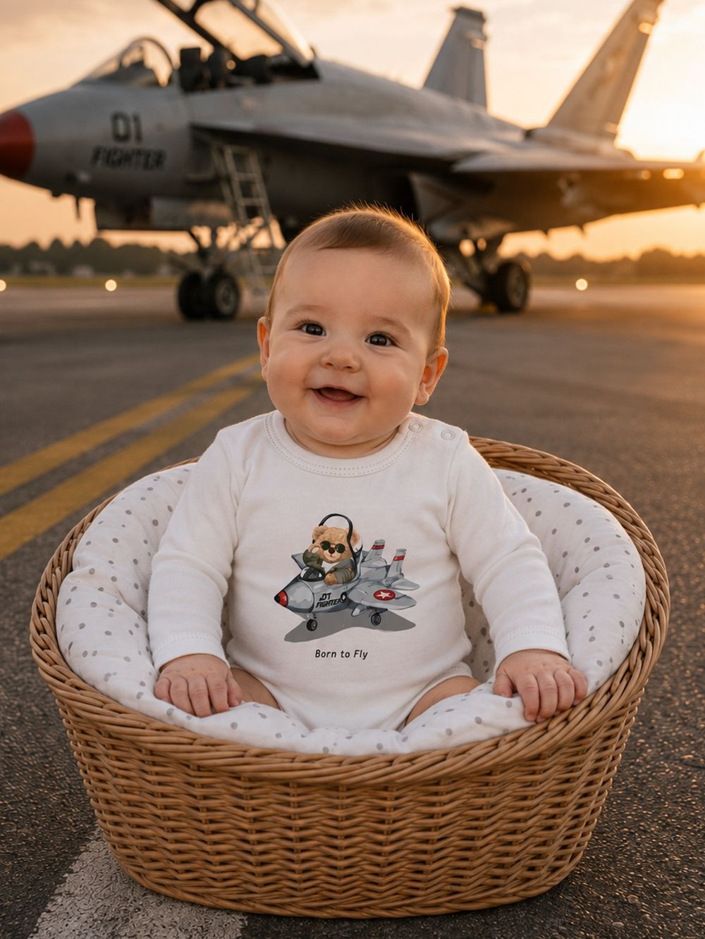 Dětské body BORN TO FLY s dlouhým rukávem