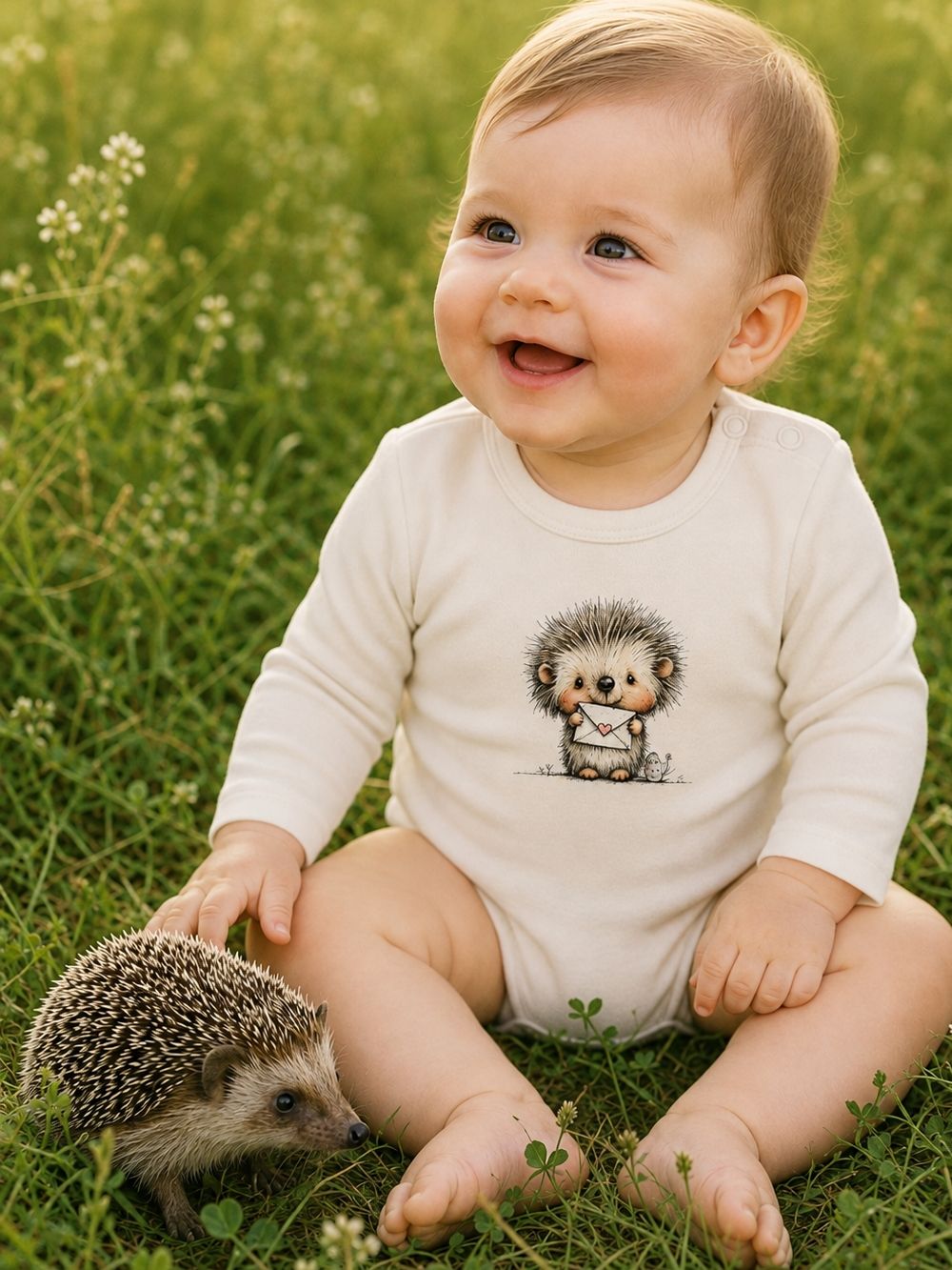Dětské body LOVELY HEDGEHOG s dlouhým rukávem