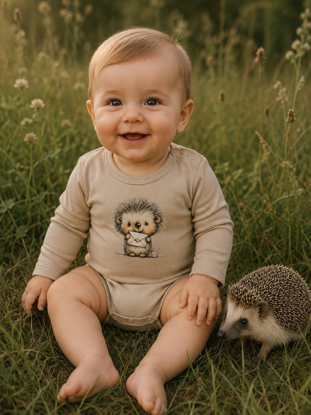 Dětské body LOVELY HEDGEHOG s dlouhým rukávem