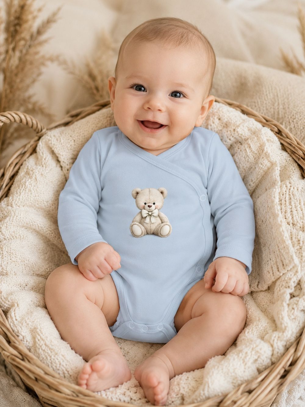 Dětské body překládací LITTLE BEAR s dlouhým rukávem