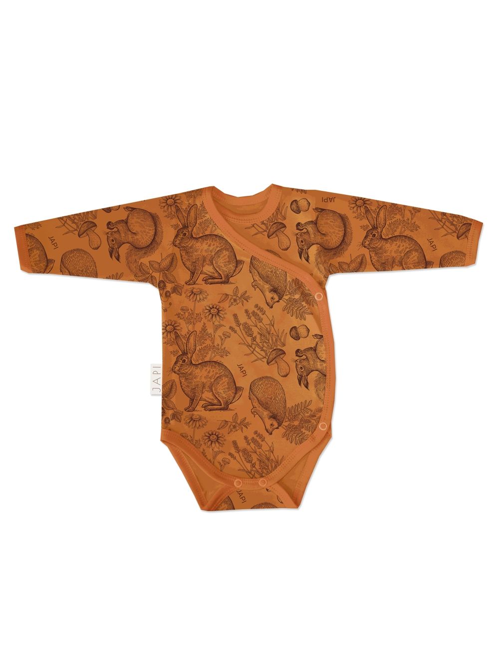 Dětské body překládací WOOD s dlouhým rukávem