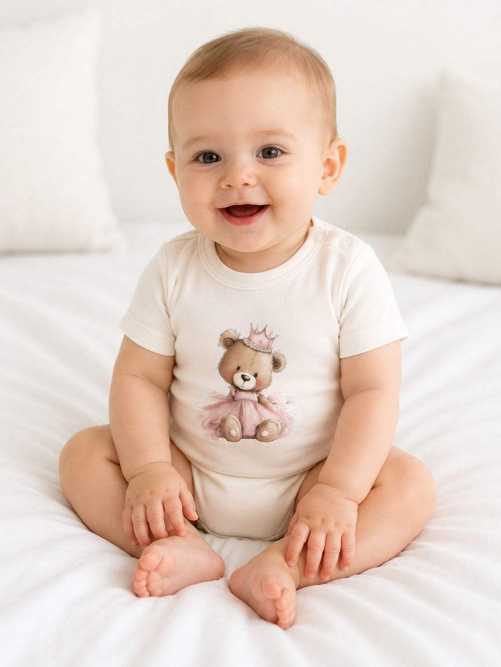 Dětské body TEDDY PRINCESS s kratkym rukávem