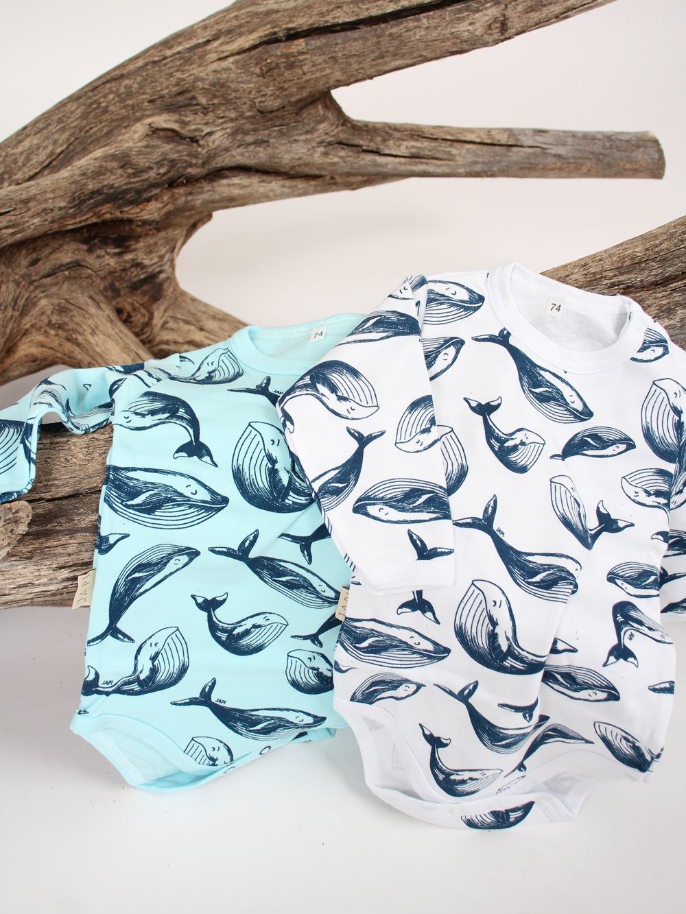 Dětské body WHALES s dlouhým rukávem