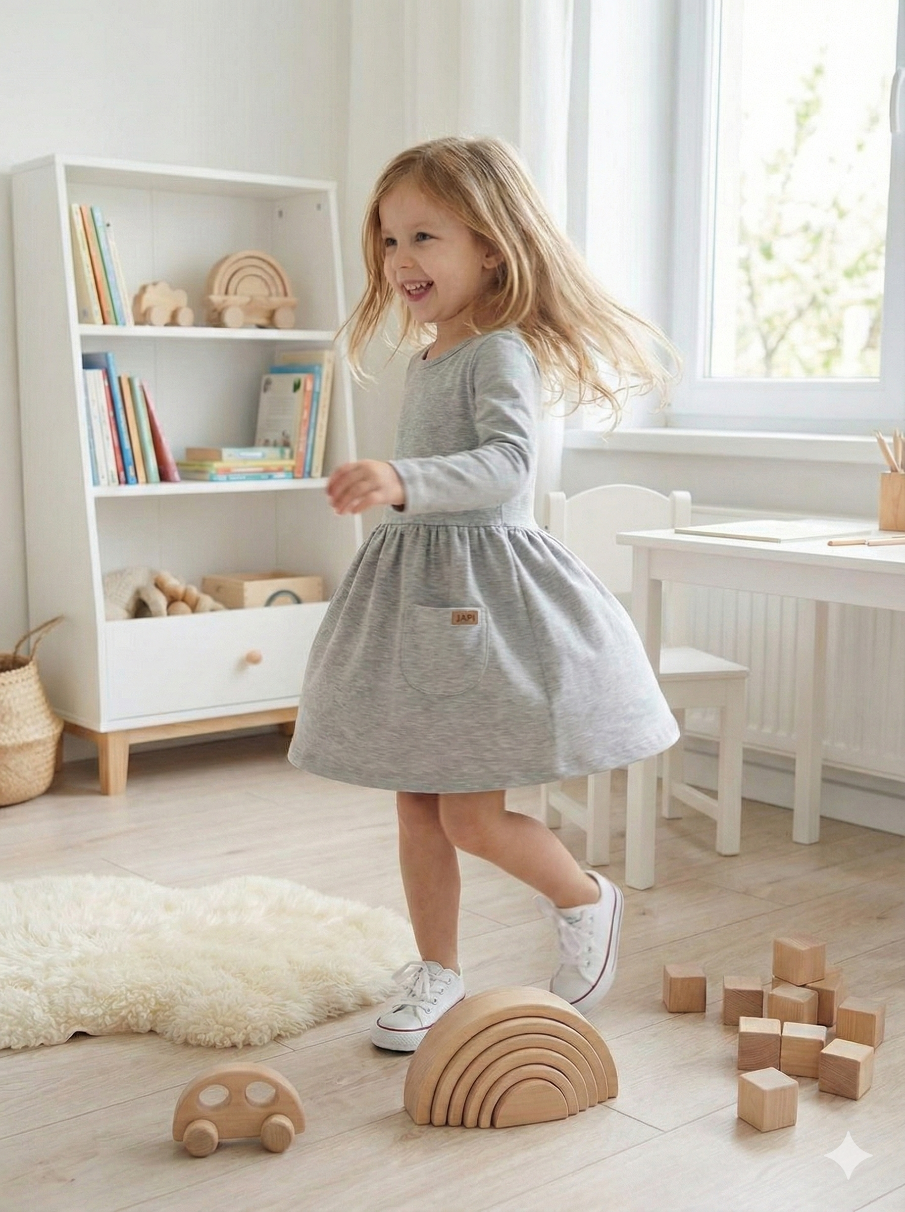 Dívčí šaty 1F GIRLS COLORS s dlouhým rukávem