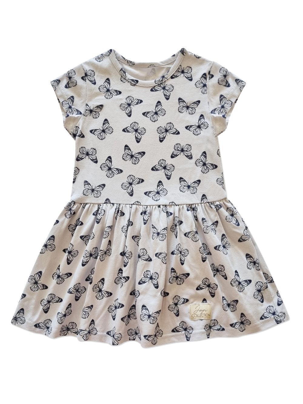 Dívčí šaty bavlněné BUTTERRFLY s krátkym rukávem