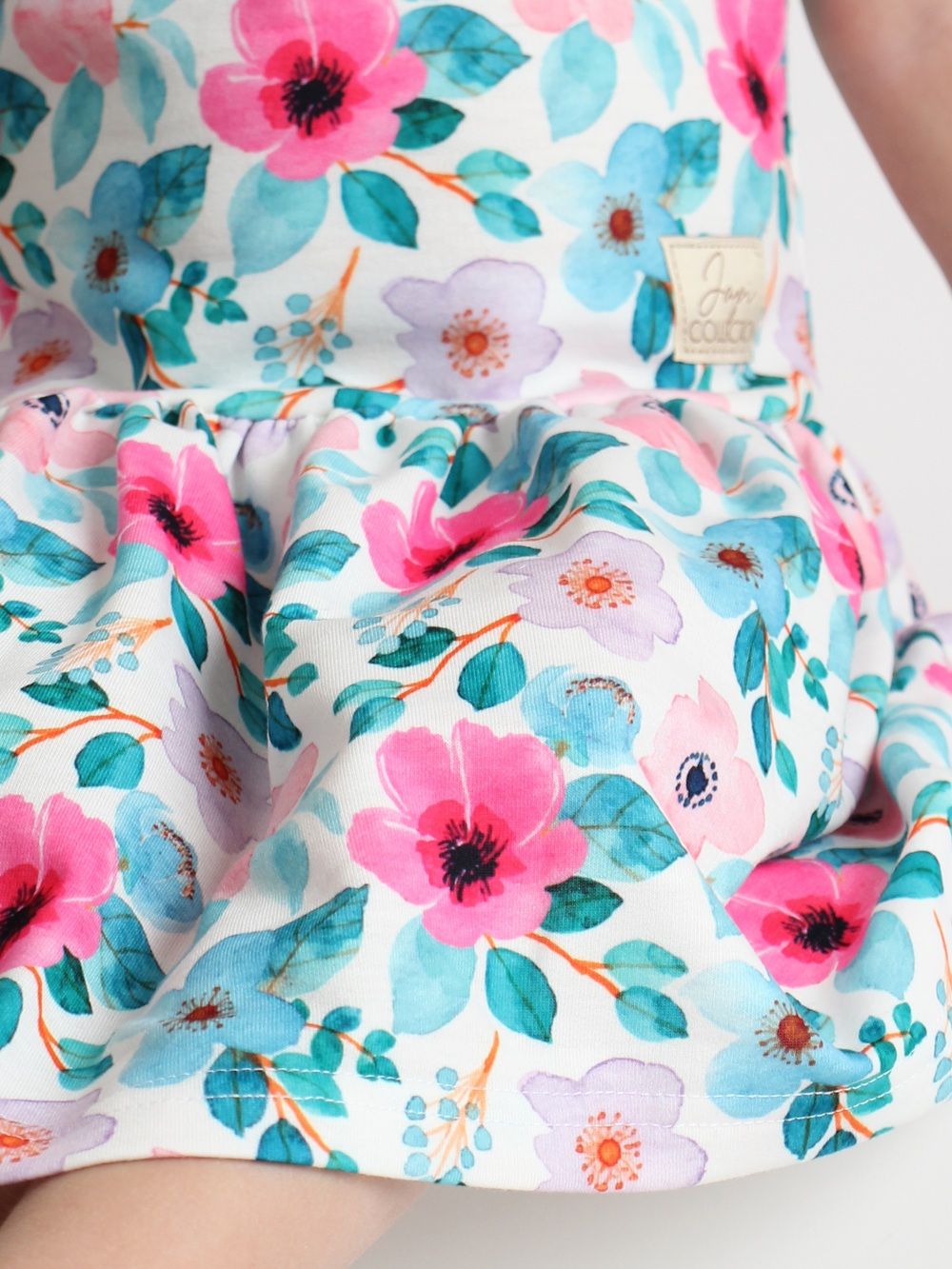 Dívčí šaty bavlněné FLORA s krátkym rukávem