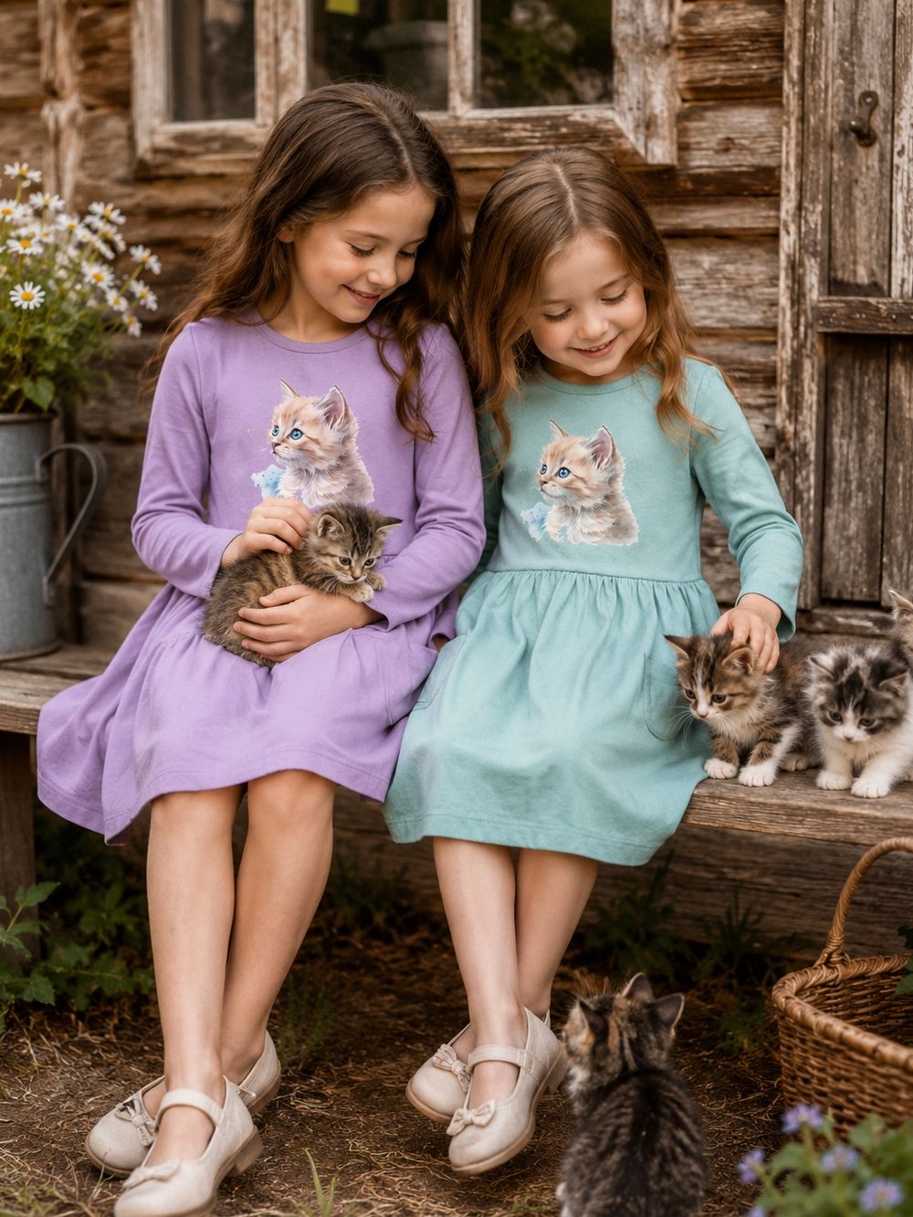 Dívčí šaty  CAT and CLOUD s dlouhým rukávem