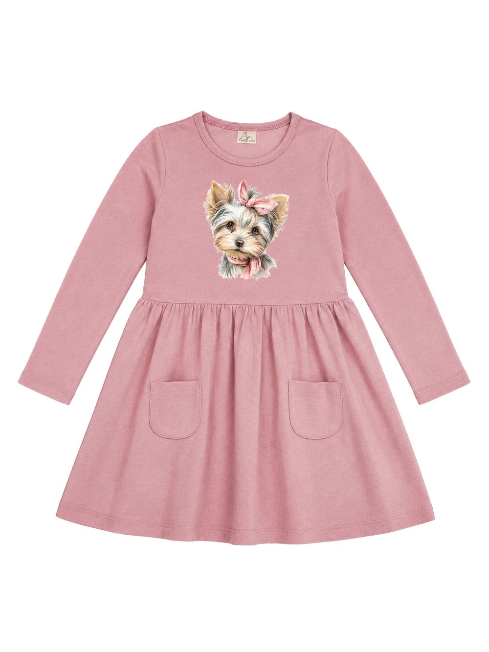 Dívčí šaty CUTE DOG s dlouhým rukávem