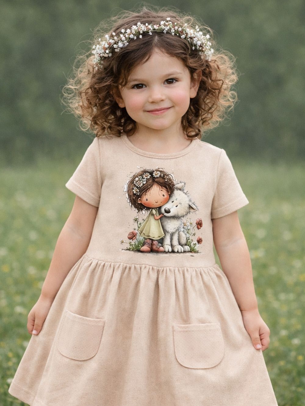 Dívčí šaty LITTLE HUG s krátkym rukávem