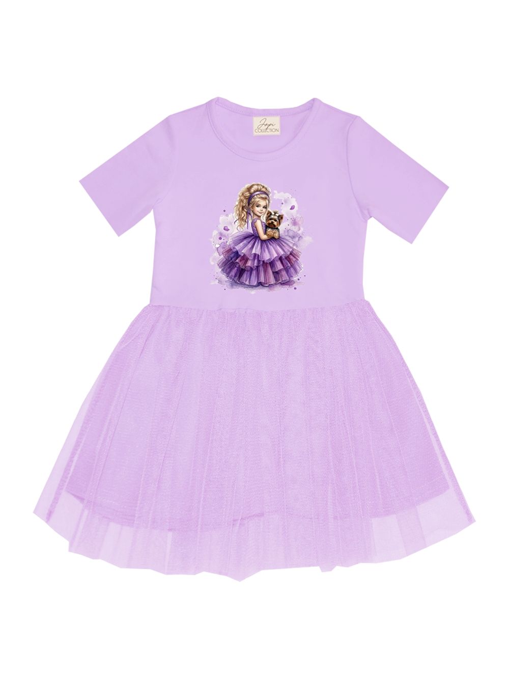 Dívčí šaty tyl AMETHYST GIRL s krátkým rukávem