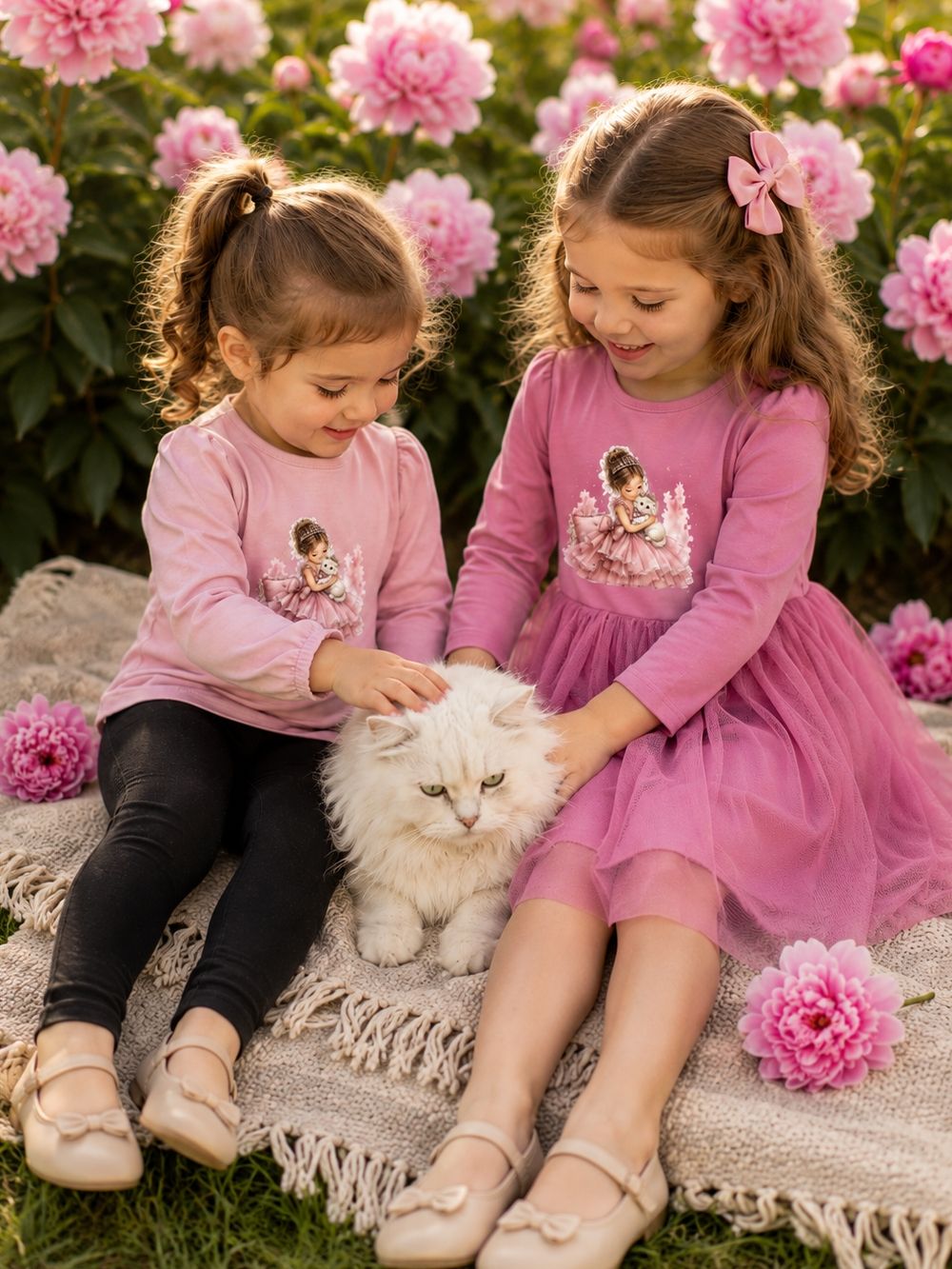 Dívčí šaty tyl CAT and PRINCESS s dlouhým rukávem