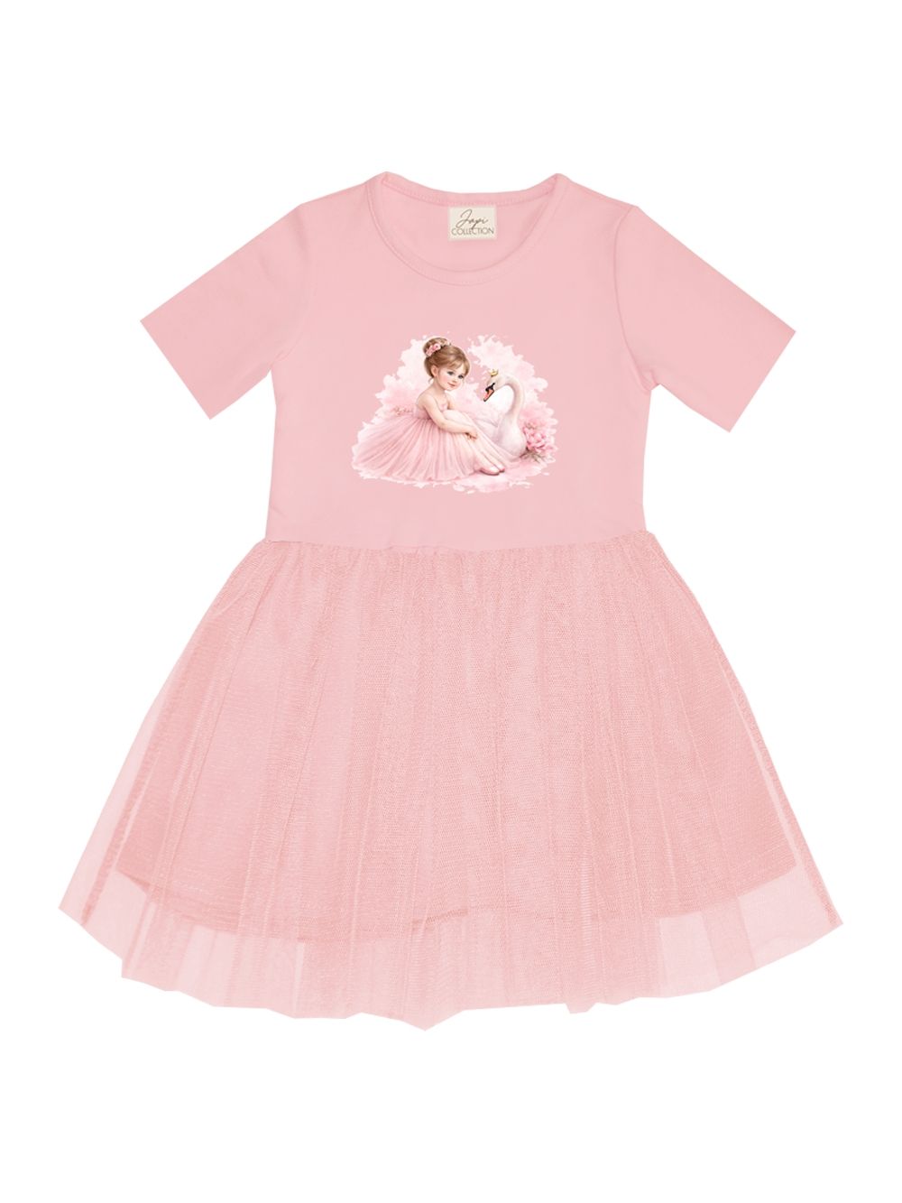 Dívčí šaty tyl GIRL and SWAN s krátkým rukávem