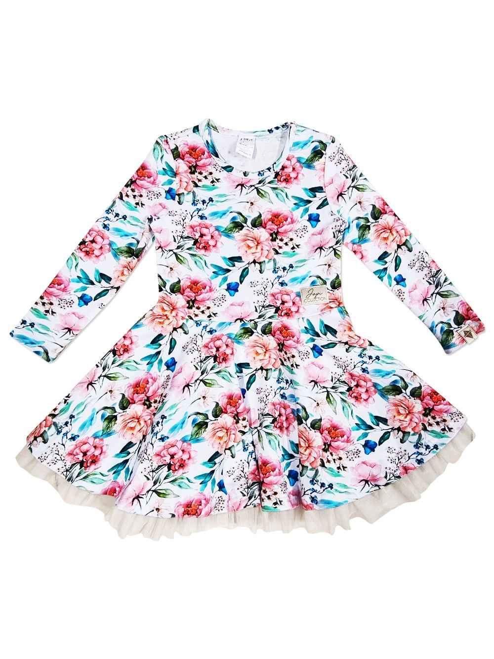 Dívčí šaty tyl ROMANCE s dlouhým rukávem