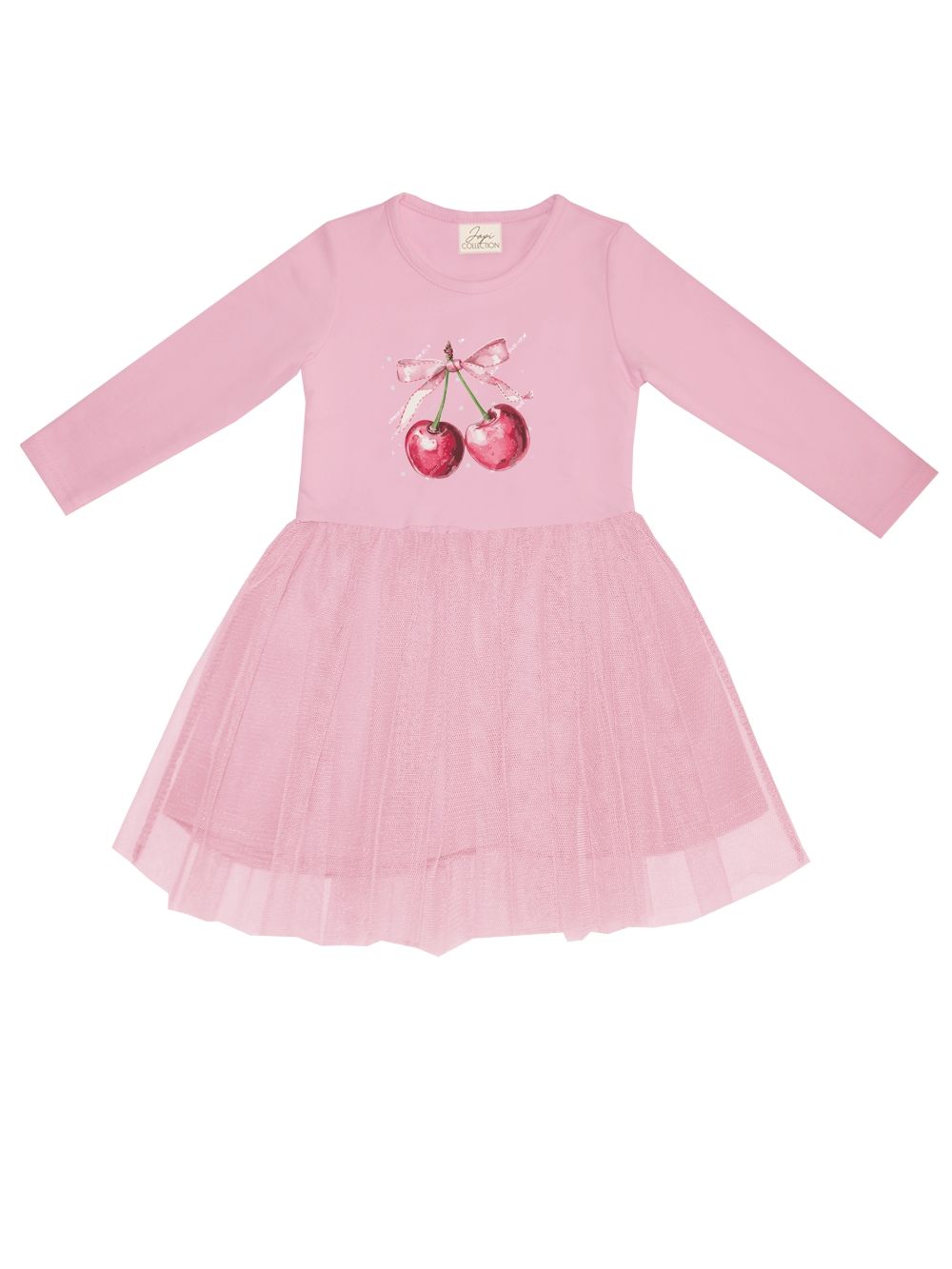 Dívčí šaty tyl SWEET CHERRY s dlouhým rukávem