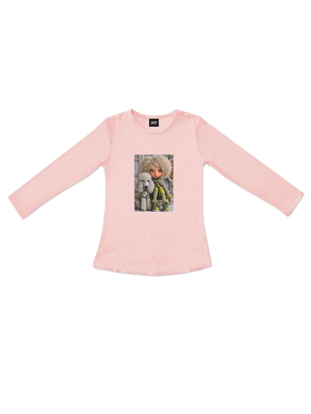 Dívčí tričko GIRL and DOG s dlouhým rukávem