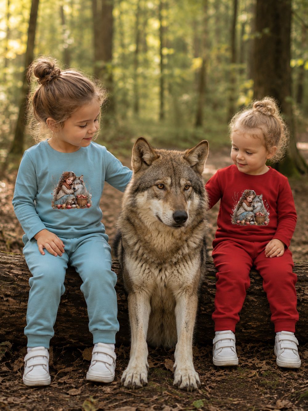 Dívčí tričko  GIRL and WOLF s dlouhým rukávem