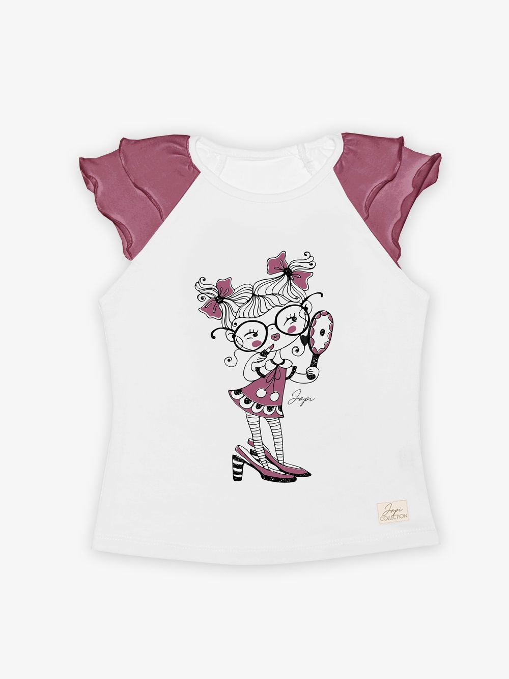 Dievečenské tričko s volánovými rukávmi