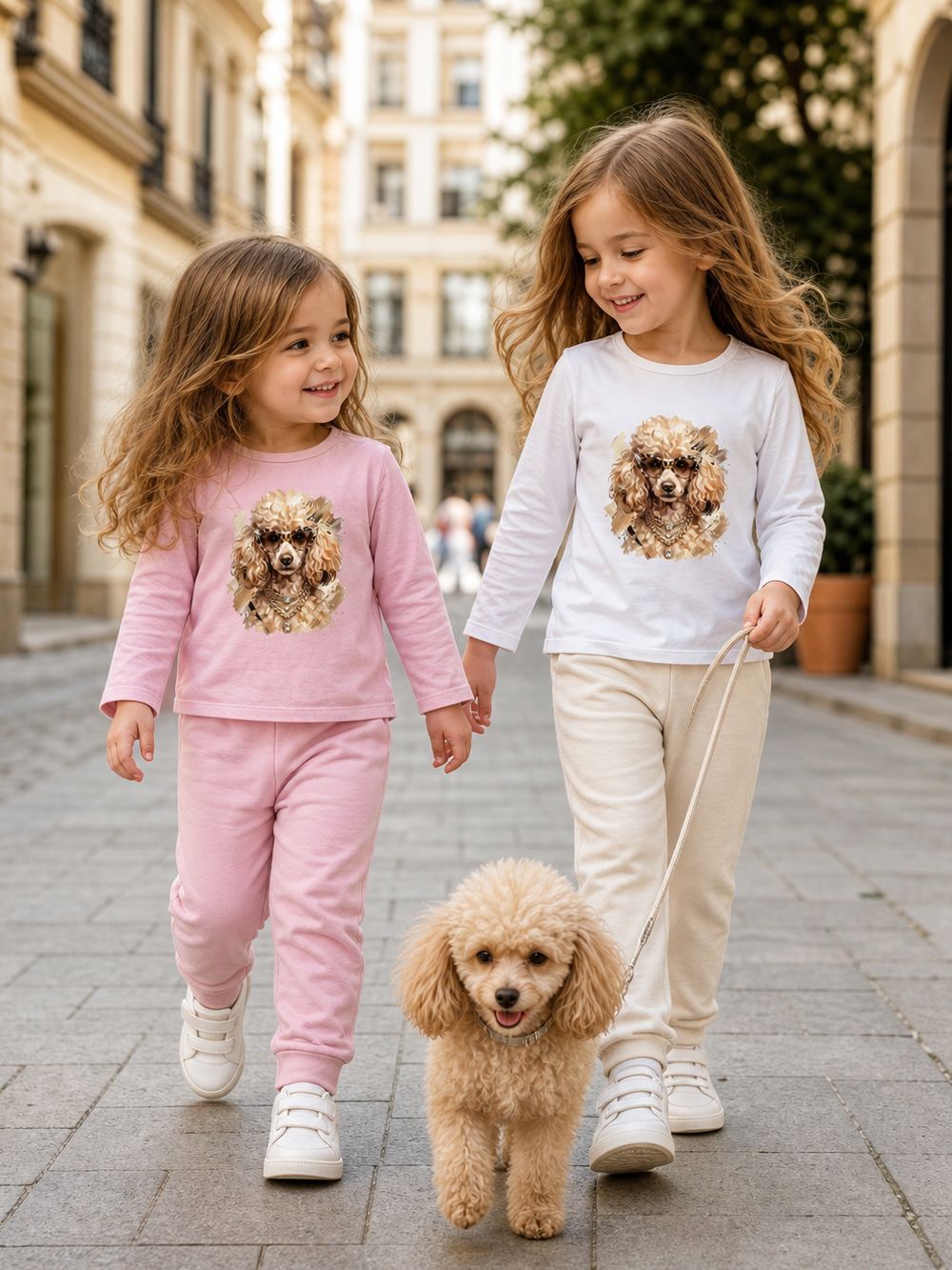 Dívčí tričko  POODLE s dlouhým rukávem