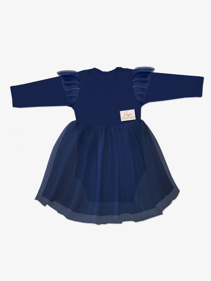 Modrá tutu sukňa s bodmi