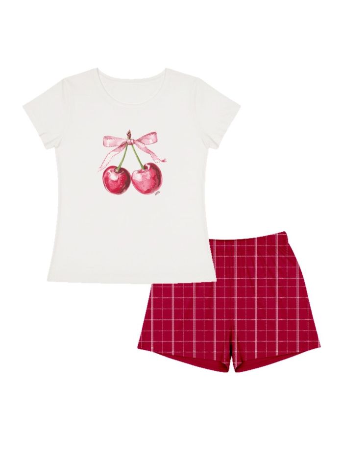 Dámske pyžamo SWEET CHERRY s krátkým rukávem