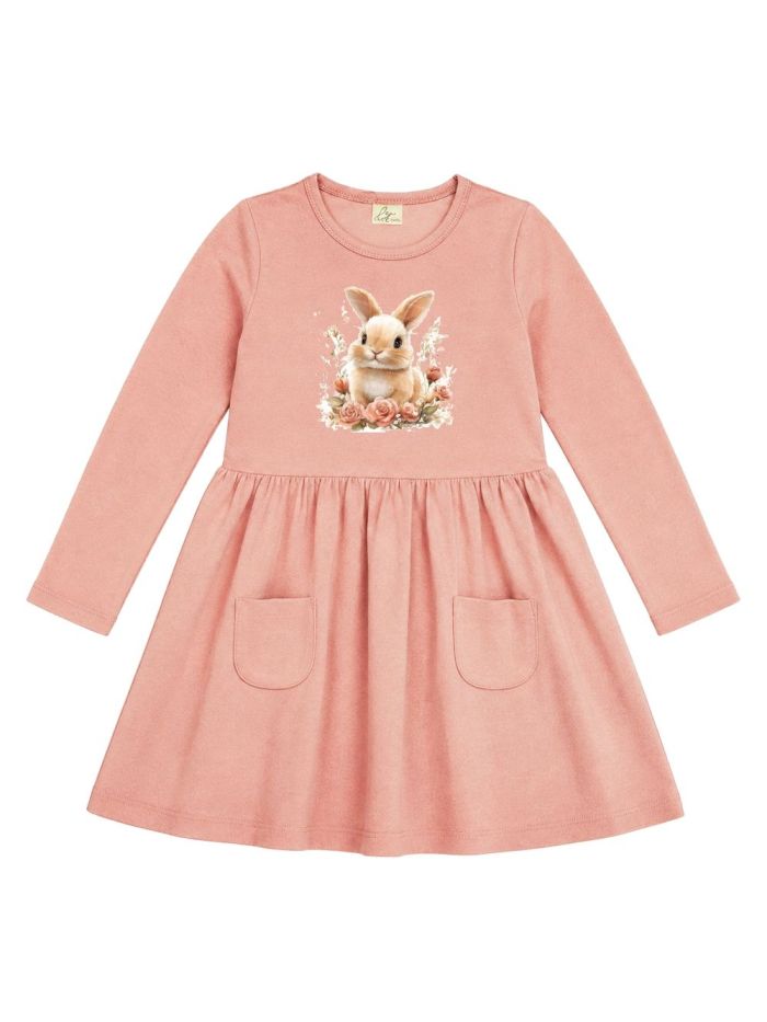 Dívčí šaty BUNNY and ROSES s dlouhým rukávem