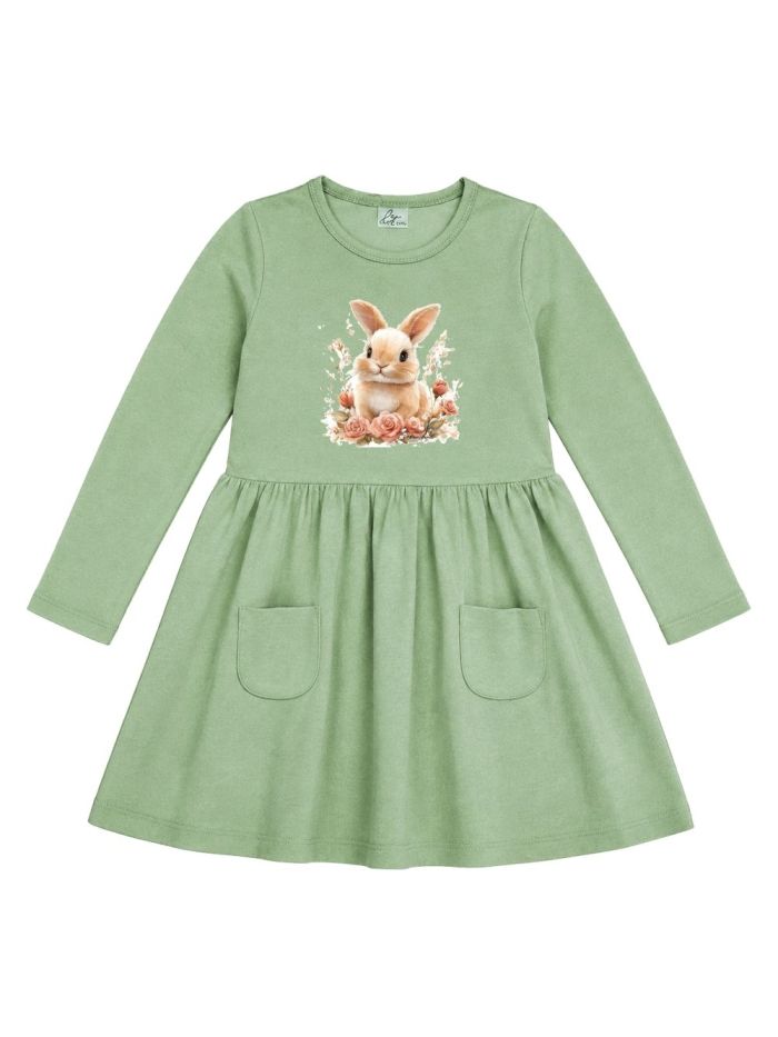 Dívčí šaty BUNNY and ROSES s dlouhým rukávem