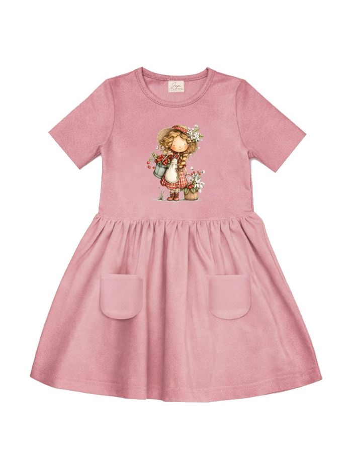 Dívčí šaty CHERRY GIRL s krátkym rukávem
