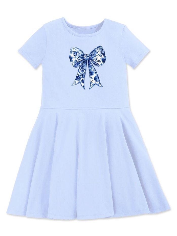 Dívčí šaty CHIC in BLUE s krátkym rukávem