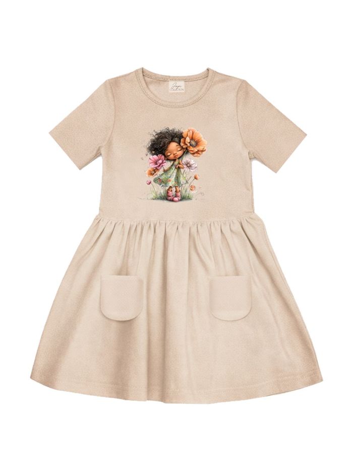Dívčí šaty FLORAL s krátkym rukávem
