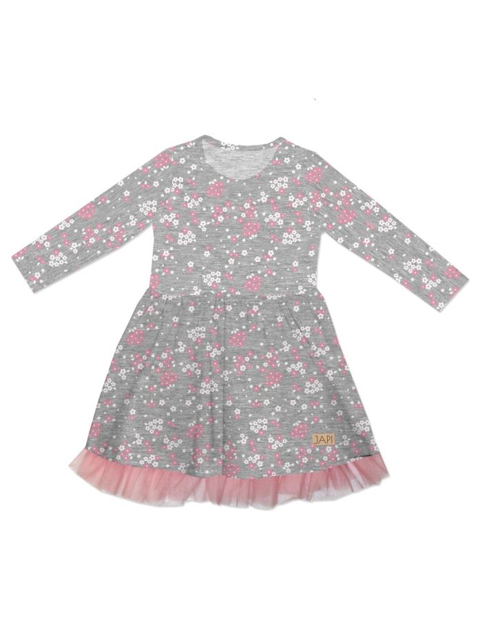 Dívčí šaty FLORETS s dlouhým rukávem