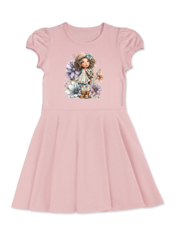 Dívčí šaty FLOWER GIRL s krátkym rukávem
