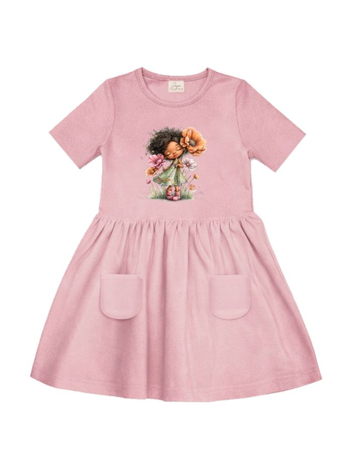 Dívčí šaty GIRL FLORAL s krátkym rukávem