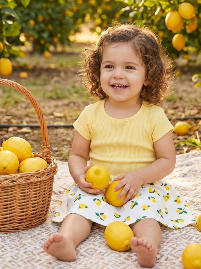Dívčí šaty LEMONS s krátkym rukávem