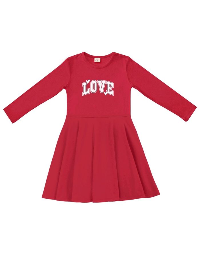 Dívčí šaty LOVE and HEARTS s dlouhým rukávem