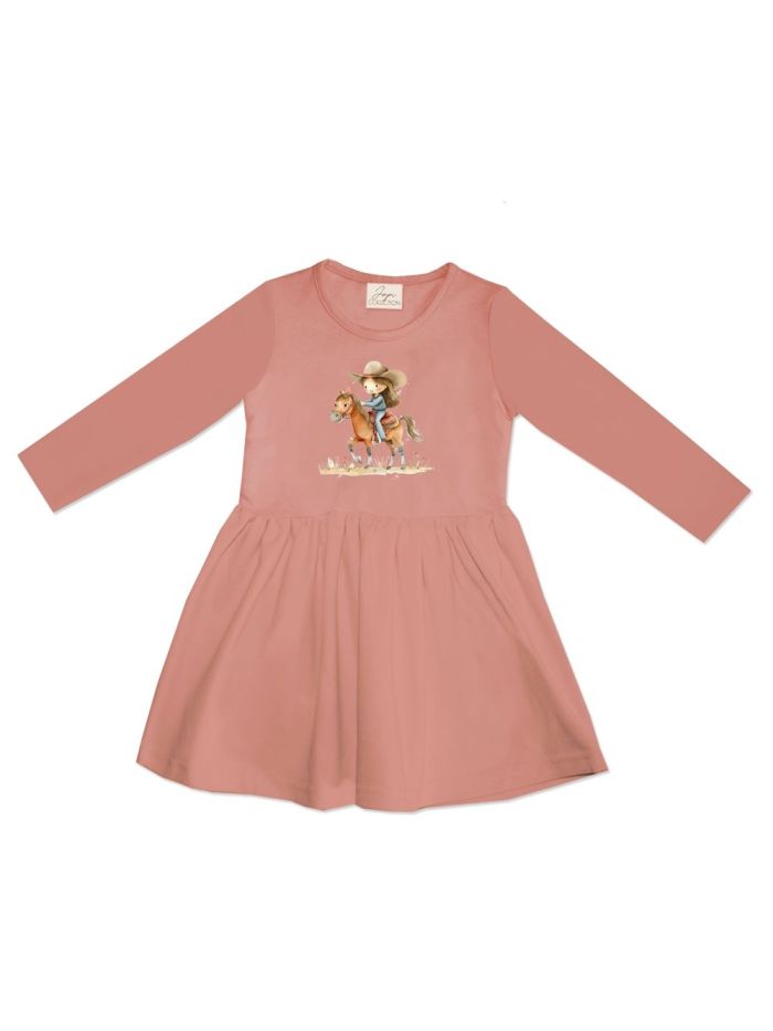 Dívčí šaty WESTERN s dlouhým rukávem