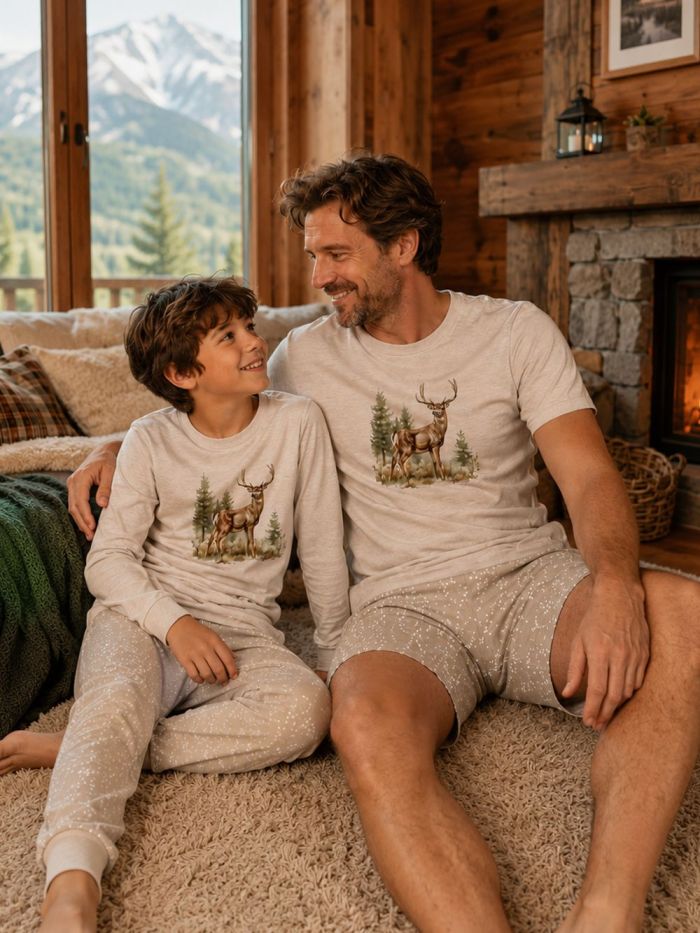 Pánské pyžamo FOREST DEER s krátkým rukávem