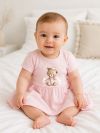 Body šaty pro miminko TEDDY PRINCESS s kratkym rukávem