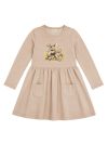 Dívčí šaty CUTE FAWN s dlouhým rukávem